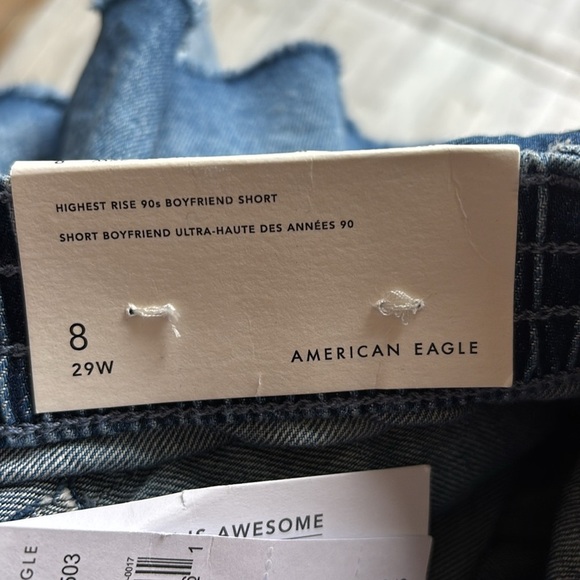 NWT AMERICAN EAGLE Highest Rise 90s Boyfriend Cargo Denim Jean Shorts Sz 8‎ - Picture 14 of 14